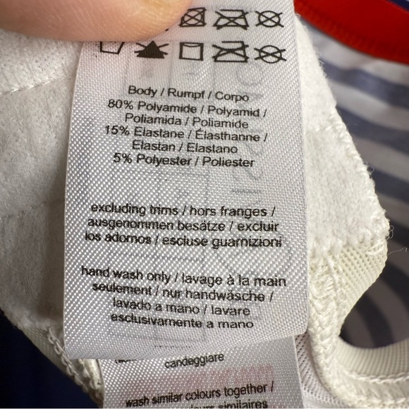 Bravissimo Red White Blue Color Block Tankini Top with Underwire Size 34HH NWT - Picture 10 of 11